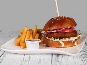 V-Burger Menü (vegetarisch)